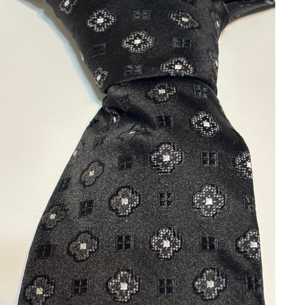Vintage Michael Kors Men's Necktie Black 100% Silk Medallion Made In USA